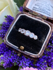 Art Deco Diamond Five Stone Ring Platinum 1.10ct