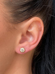 1.02ct Classic Diamond Rubover Stud Earrings 18ct Yellow Gold