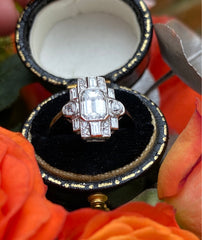 Art Deco Diamond Platinum Ring 1.62ct