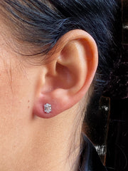 18ct White Gold Diamond Cluster Earrings 0.28ct