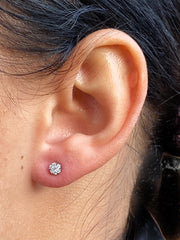 18ct White Gold Brilliant Cut Diamond Cluster Stud Earrings 0.18ct