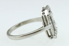 Art Deco Diamond Cluster Ring 0.85ct Platinum