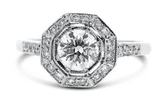 Art Deco Diamond Solitaire Engagement Ring 1.25ct Platinum