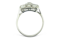 Vintage Diamond Cluster Ring 1.35ct Platinum