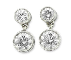 Brilliant Cut Diamond Drop Stud Earrings 18ct white gold 0.85ct