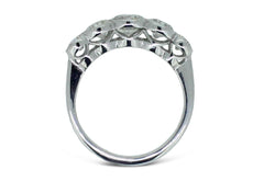 Art Deco Brilliant Cut Diamond Five Stone Ring 1.55ct Platinum