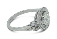 Art Deco Style Diamond Cluster Ring Platinum 1.10ct