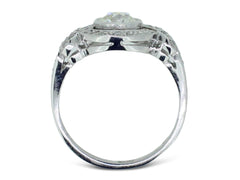 Art Deco Style Diamond Cluster Ring Platinum 1.10ct