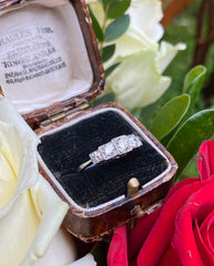 Art Deco Five Stone Diamond Ring 0.90ct Platinum