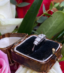 Art Deco Five Stone Diamond Ring 0.90ct Platinum