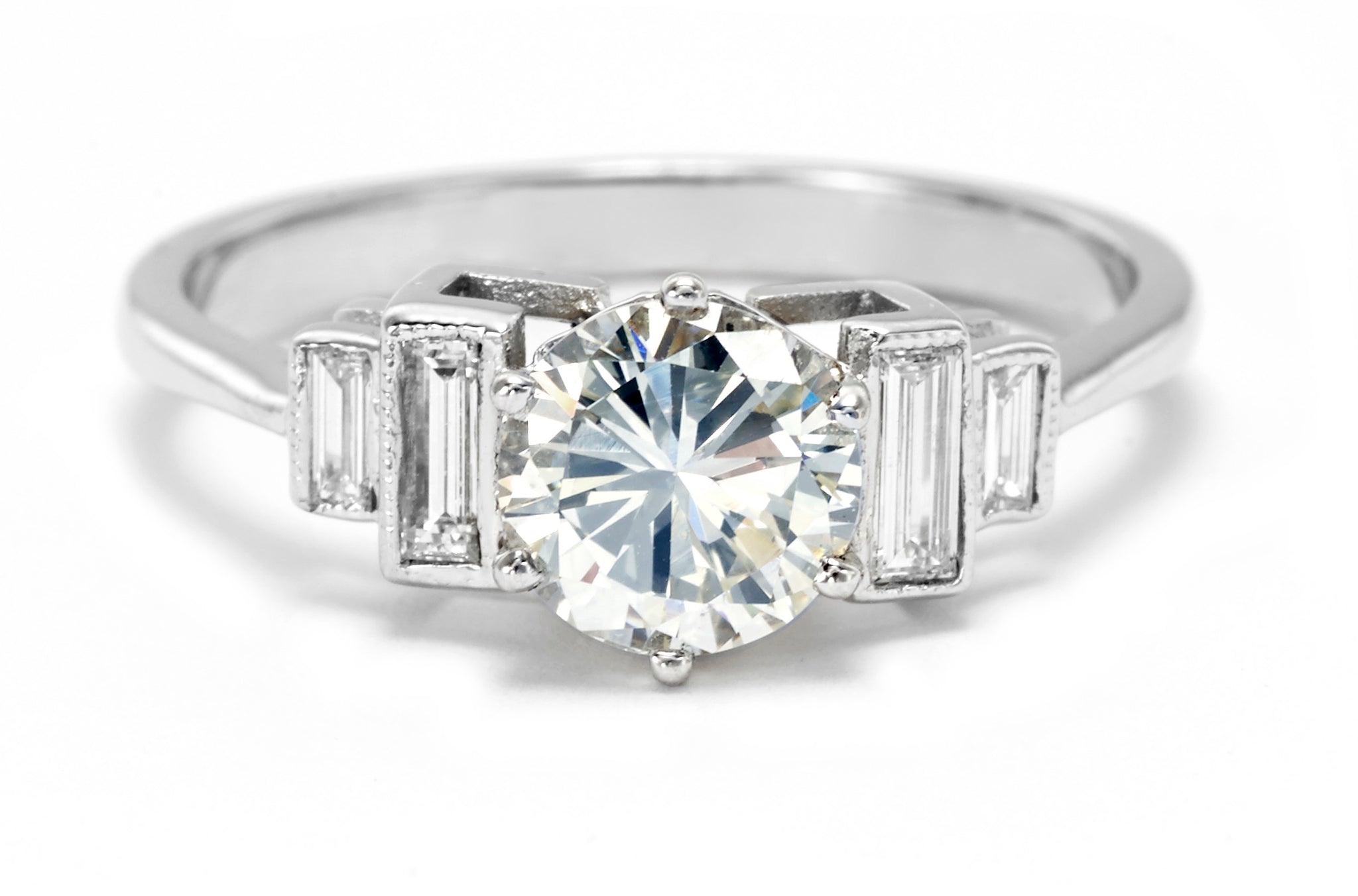 Art Deco Diamond Solitaire Ring 1.01 Ct + 0.30 Ct Platinum | Philip Lloyd  Jewellers